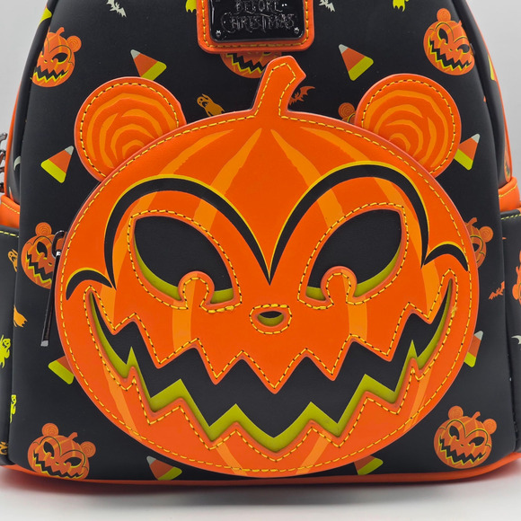 Loungefly Disney The NBC Jack-o-Lantern Scary Teddy Glow-in-The-Dark Backpack